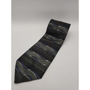 Town Craft Mad In The U.S.A. Tie Green Unique Wave Pattern